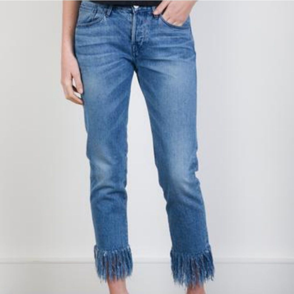 3x1 Stella fringe cropped jeans - Picture 2 of 5
